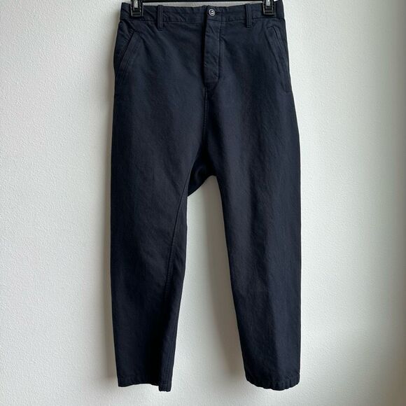 Arts & Science Made In Japan High Rise Button Pull On Trousers Size 2 / XS Navy - Picture 1 of 8